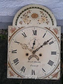 12X17INCH 8 DAY CARDIFF LONGCASE GRANDFATHER CLOCK DIAL+move