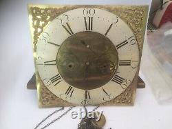 12 30 hour longcase clock movement signed John Lawrenson, Lancaster