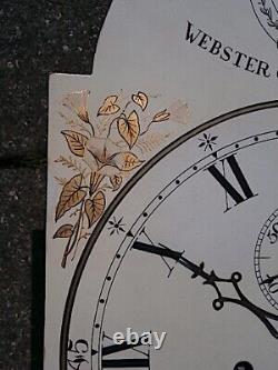 12x17 WEBSTER CHANGE ALLEY LONDON 8day LONGCASE GRANDFATHER CLOCK DIAL+move