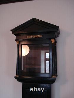17th Century Style Ebonised Longcase Clock Case 10.5 Dial Opening Rising Hood