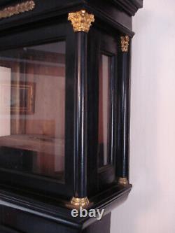 17th Century Style Ebonised Longcase Clock Case 10.5 Dial Opening Rising Hood