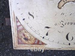 1820 8 day LONGCASE GRANDFATHER CLOCK DIAL+movement 12 inch