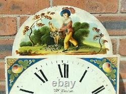 18thC BUXTON of BISHOP AUCKLAND Enamel Long Case Clock Dial & Movement a/f