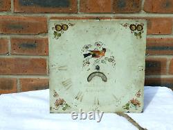 18thC CHAS. ROBOTHAM LEICESTER Enamel Long Case Clock Dial Painted Bird a/f