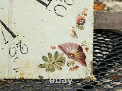 18thC JAMES BURTON WHITEHAVEN Floral Enamel Long Case Clock Dial & Movement a/f