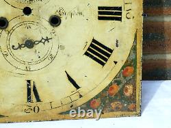 18thC PRIOR SKIPTON Enamel Long Case Clock Dial Hand Painted Hunt Scene a/f