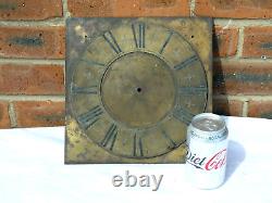 18thC RICHARD BULLOCK ELLESMERE Engraved Squ Brass Long Case Clock Dial Only a/f