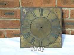 18thC RICHARD BULLOCK ELLESMERE Engraved Squ Brass Long Case Clock Dial Only a/f