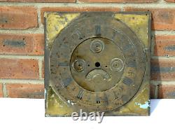 18thC Unbranded Brass Long Case Clock Dial Only a/f Restoration Project