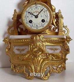 19 Th, French rare Animal clock 2 roosters, 3 birds with their nest and 3 eggs