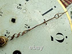 19thC McDowell Boroughbridge Long Case Clock Painted Enamel Dial & Movement a/f