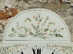 19thC Unbranded Long Case Clock Hand Painted Floral Enamel Dial & Movement a/f
