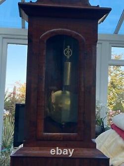 19th C Mahogany Drumhead Precision Regulator Longcase Grandfather Clock