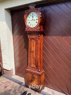 19th C Scottish Flamed Mahogany Longcase Grandfather Clock