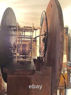 19th Century Scottish Drumhead Longcase Grandfather clock