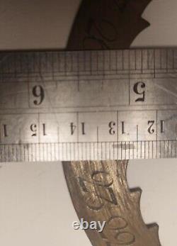 2 Antique Longcase Clock Brass Engraved Calendar Date Wheels