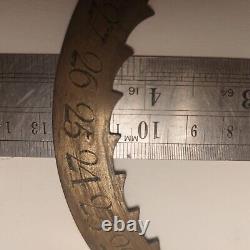 2 Antique Longcase Clock Brass Engraved Calendar Date Wheels
