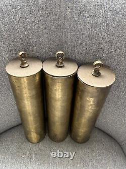 3 x Antique Longcase / Grandfather Clock Weights From Gustav Becker P112