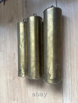 3 x Antique Longcase / Grandfather Clock Weights From Gustav Becker P112