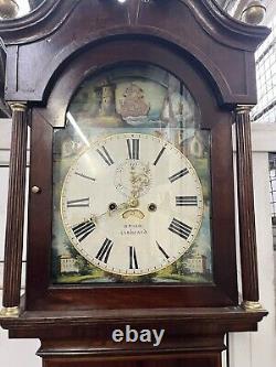 8 Day Antique Longcase Mahogany And Oak Grandfather Clock