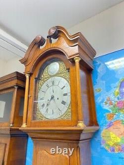 8 day longcase clock, beautiful golden oak