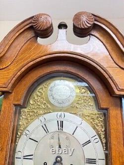 8 day longcase clock, beautiful golden oak