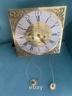 8 day longcase clock movement James Butler Bolton 13 1/4 inch dial