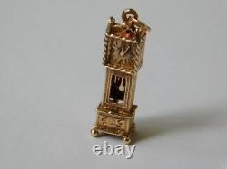 9ct Yellow Gold Opening Grandfather Clock Charm