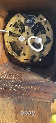 AAntique Miniature Long Case Grandfather Clock Possibly A Apprentice Piece