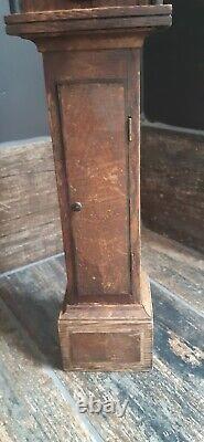 AAntique Miniature Long Case Grandfather Clock Possibly A Apprentice Piece