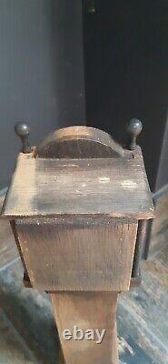 AAntique Miniature Long Case Grandfather Clock Possibly A Apprentice Piece