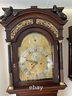 A Fine Quality Georgian Mahogany Longcase Clock With Unusual Paintings