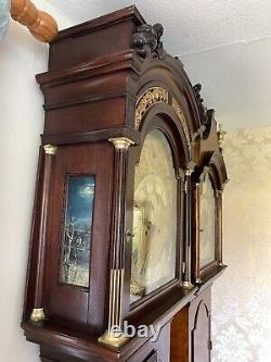 A Fine Quality Georgian Mahogany Longcase Clock With Unusual Paintings