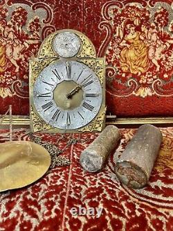 A Rare & Beautiful 230 Year Old Antique Longcase Grandfather Clock Face. C1790