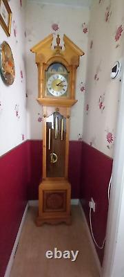 American White Oak Loncase clock with Moonphase dial