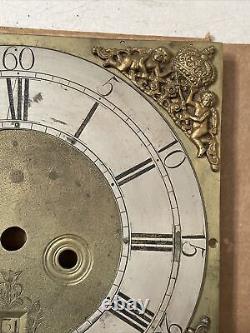 Antique 1700s Brass Tallcase Grandfather Clock Dial Parts Beckett Stockton