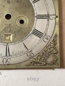 Antique 1700s Brass Tallcase Grandfather Clock Dial Parts Beckett Stockton