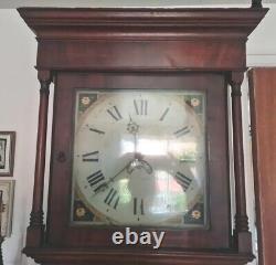 Antique 1820 Longcase Mahogany clock 30-hour Change driven