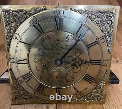 Antique 18th C Jas Berry Pontefract Brass Grandfather Clock Movment 12 dial
