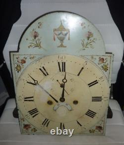 Antique 8 Day Longcase Movement And Dial 12ins X 16.5ins