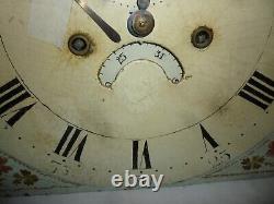 Antique 8 Day Longcase Movement And Dial 12ins X 16.5ins