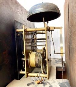 Antique 8 Day Oak & Mahogany Longcase Grandfather Clock LEIGH NEWTON