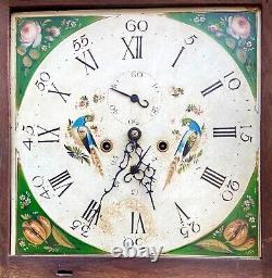 Antique 8 Day Oak & Mahogany Longcase Grandfather Clock LEIGH NEWTON