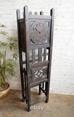 Antique Arts & Crafts SESSIONS Oak Grandfather Longcase Clock for Restoration