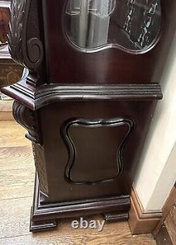 Antique Carved and Inlaid CHIPPENDALE REVIVAL Three Train Musical Longcase Clock