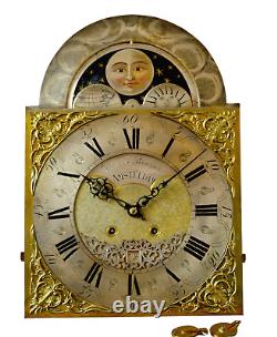 Antique Dutch longcase Burr Walnut clock signed Paulus Bramer, Amsteldam C1890