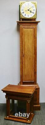 Antique English 8 Day Striking Slimline Inlaid Walnut Grandfather Longcase Clock