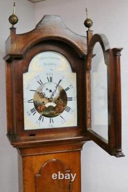 Antique English J. Chapman 8 Day Striking Mahogany Grandfather Longcase Clock