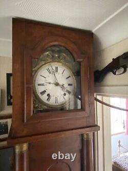 Antique French Cherrywood Comtoise Longcase Grandfather Clock Original Working