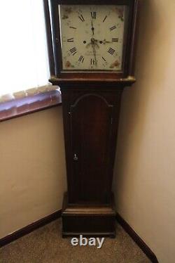 Antique George III Longcase clock 8 day oak FRANCIS MEE HIGHAM FERRERS FWORKING